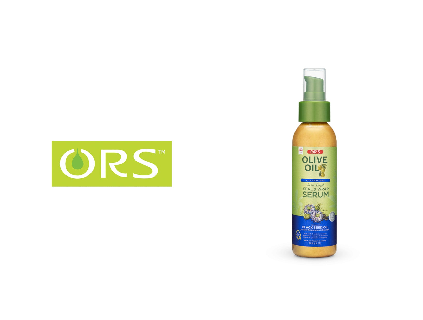 ORS OILVE OIL RELAX & RESTORE RETAIN LENGTH SEAL & WRAP SERUM 4oz