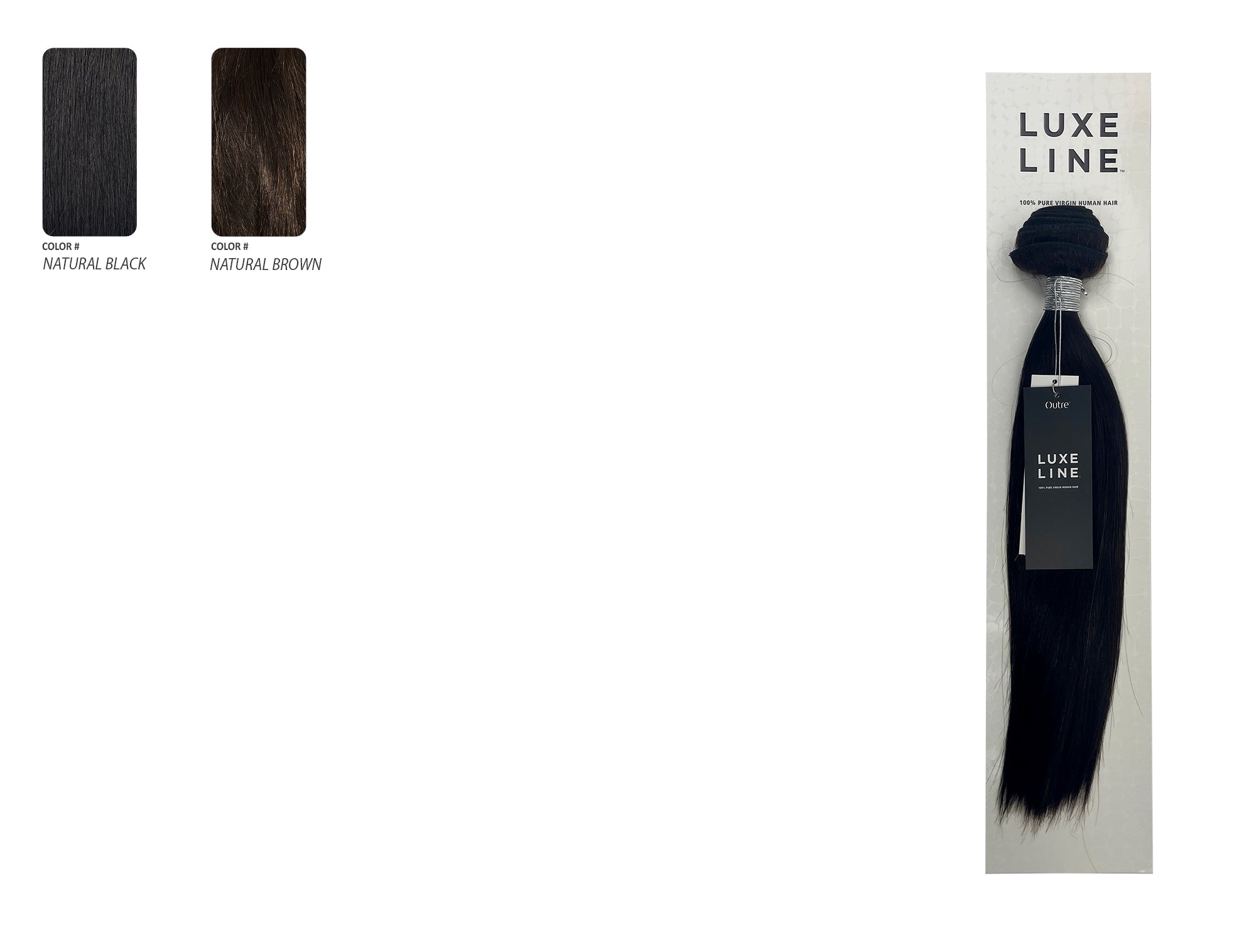 OUTRE LUXELINE  100% UNPROCESSED HUMAN HAIR WEAVE NATURAL STRAIGHT (10