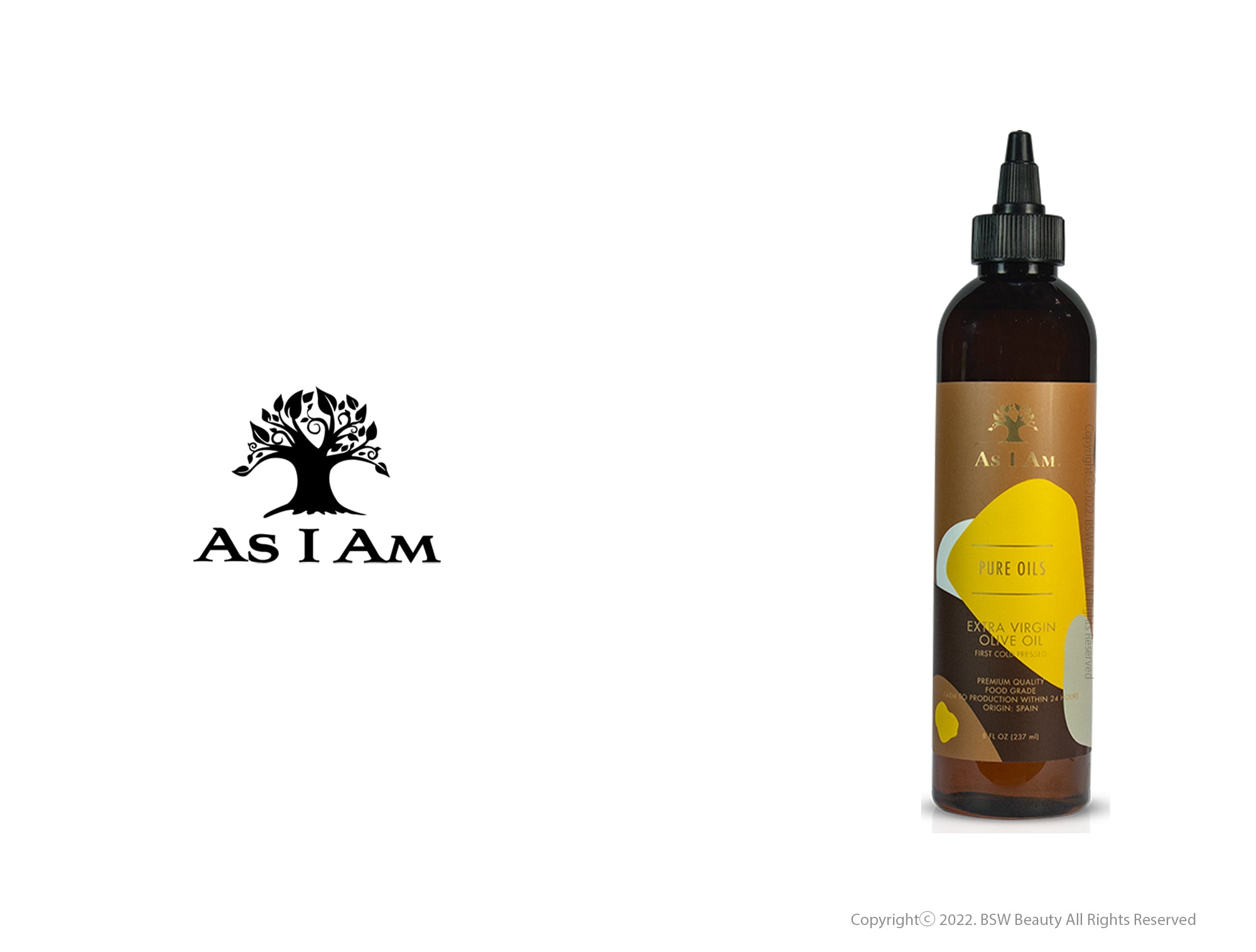 AS I AM PURE OILS EXTRA VIRGIN OLIVE OIL 8oz