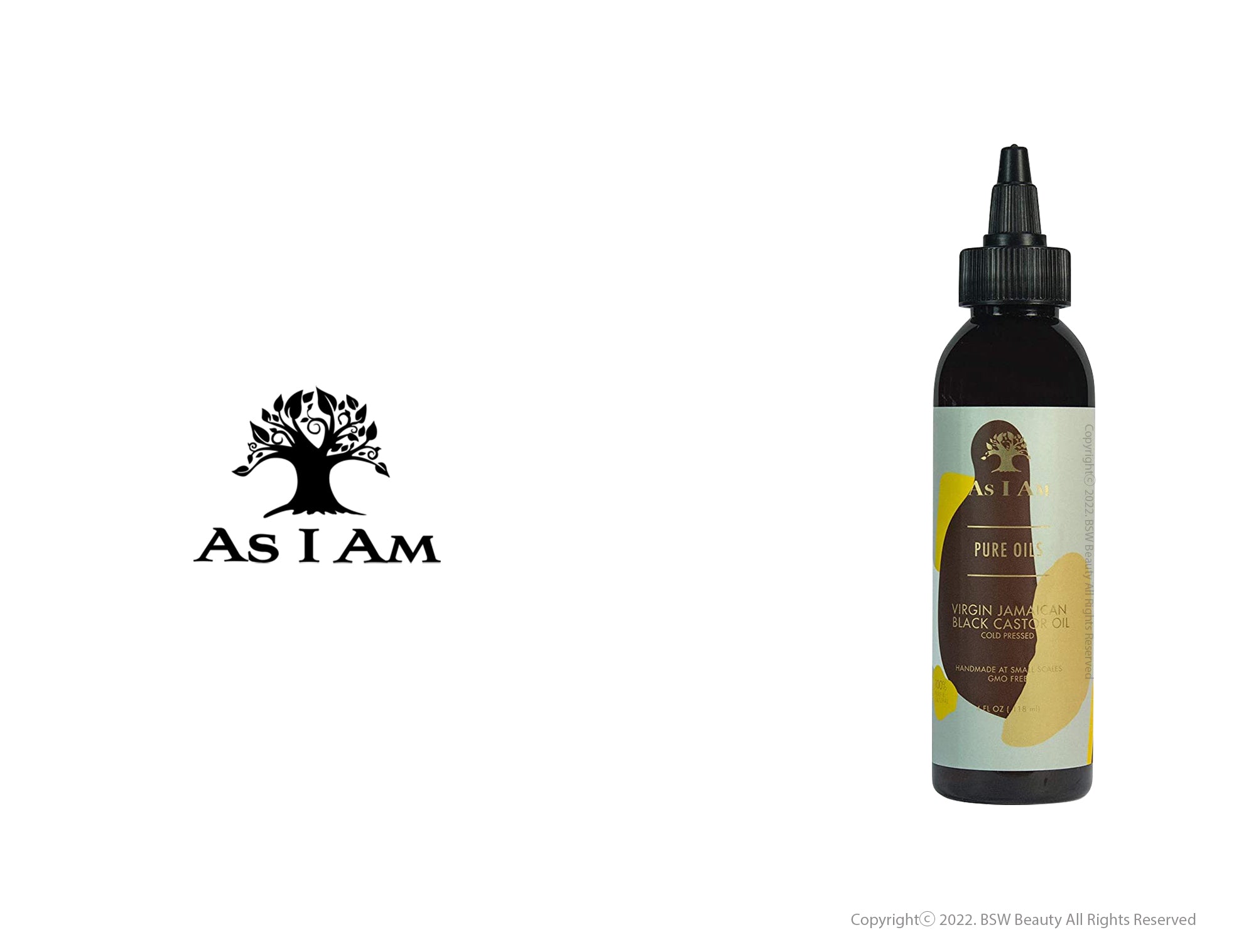AS I AM PURE OILS VIRGIN JAMAICAN BLACK CASTOL OIL 4oz