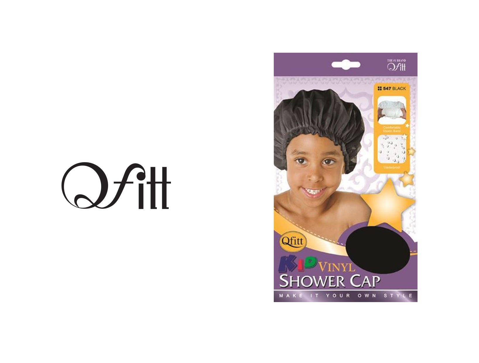 QFITT KID VINYL SHOWER CAP #547 BLACK
