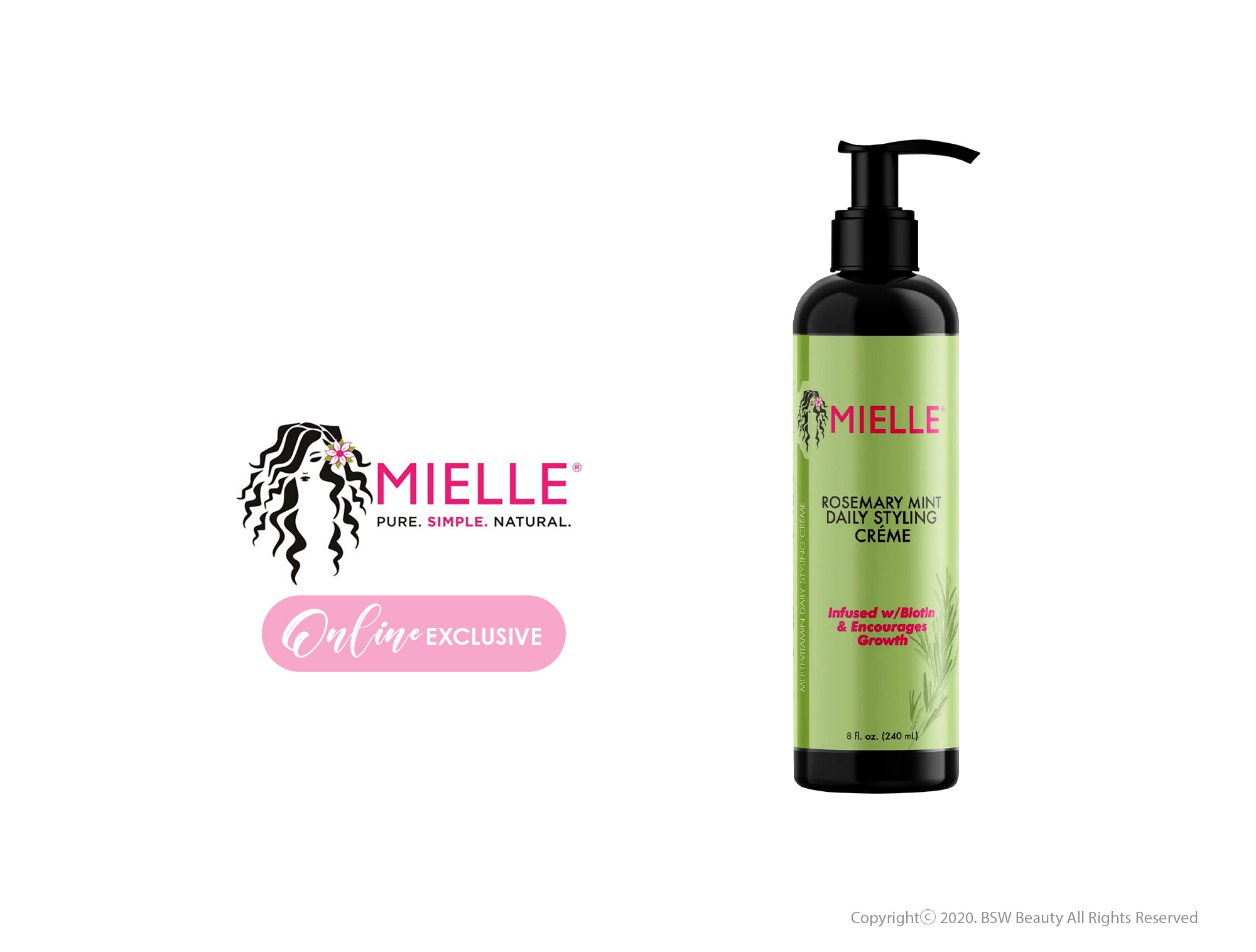 MIELLE ROSEMARY MINT DAILY STYLING CRÉME INFUSED W/ BIOTIN & ENCOURAGES GROWTH 8oz