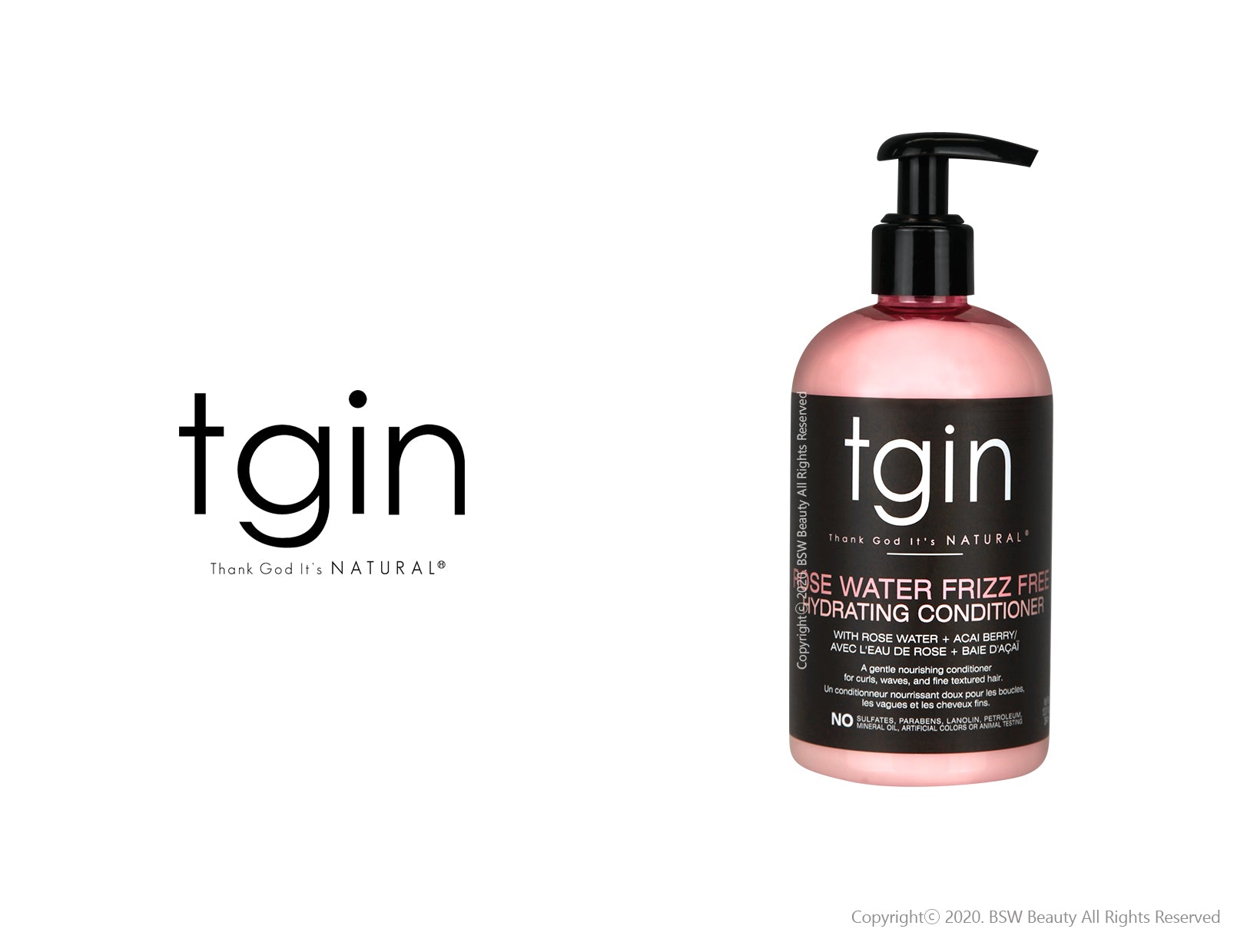 TGIN ROSE WATER FRIZZ FREE HYDRATING CONDITIONER 13oz
