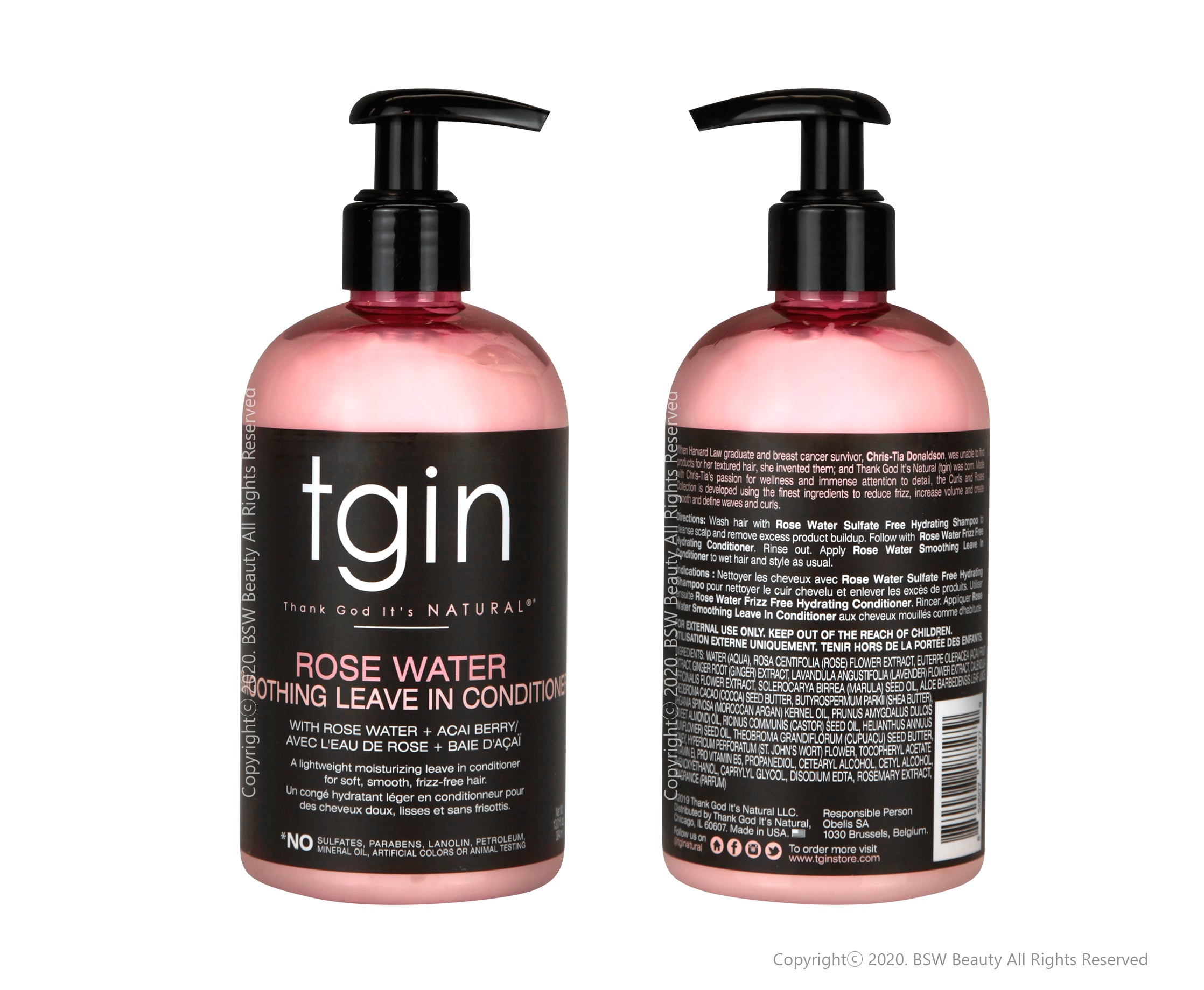 TGIN ROSE WATER SMOOTHING LEAVE IN CONDITIONER 13oz