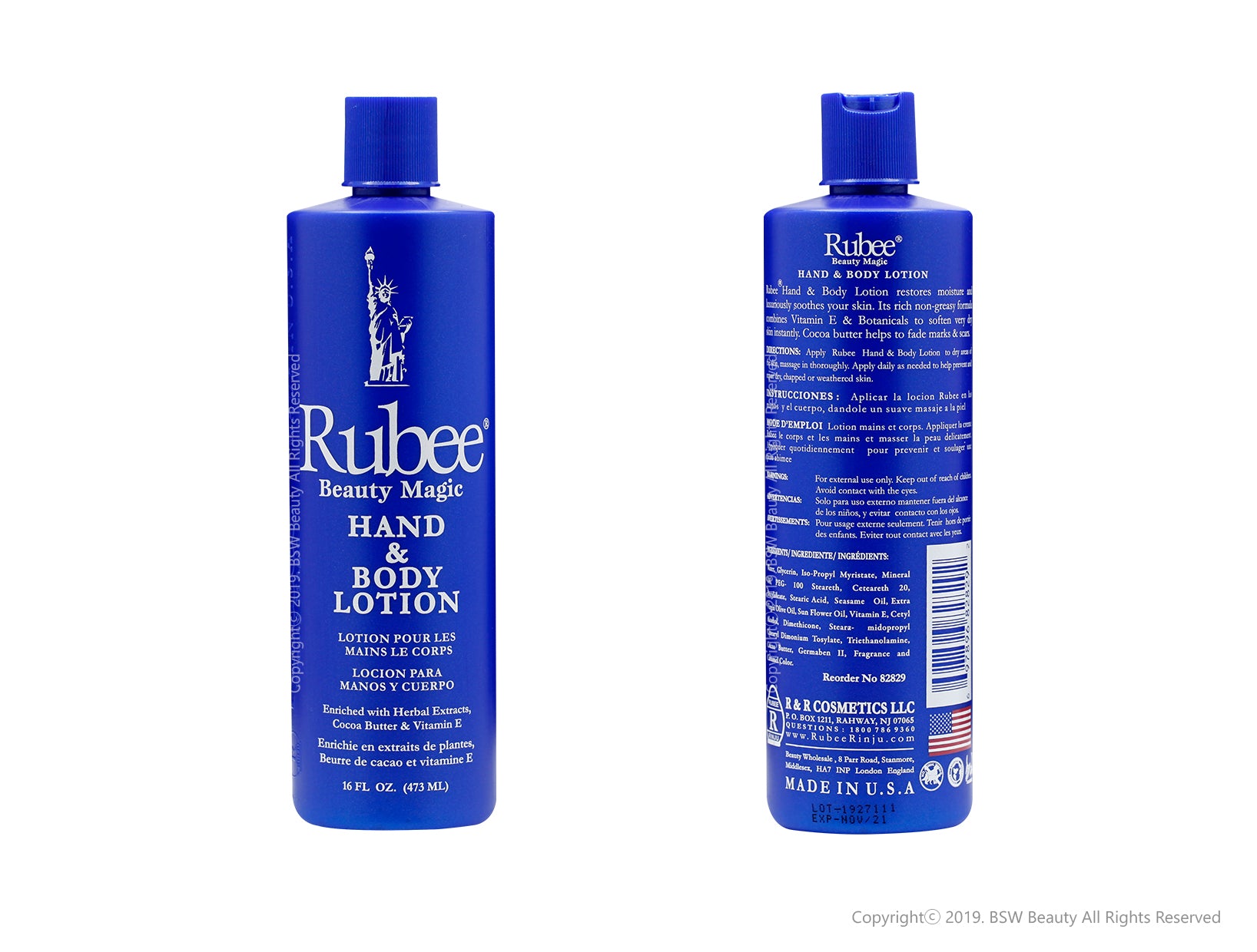 RUBEE BEAUTY MAGIC HAND & BODY LOTION 16oz