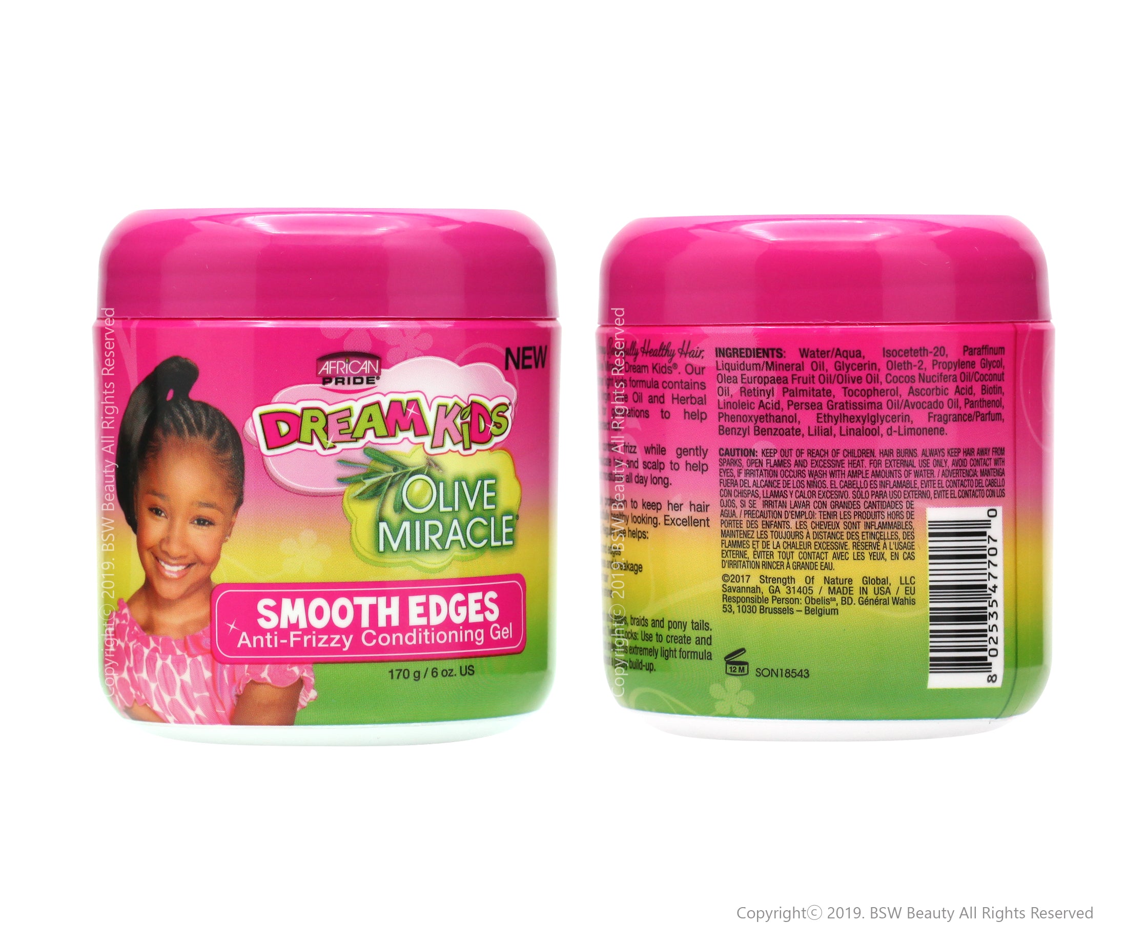 AFRICAN PRIDE DREAM KIDS OLIVE MIRACLE SMOOTH EDGES ANTI-FRIZZY CONDITIONING GEL 6oz