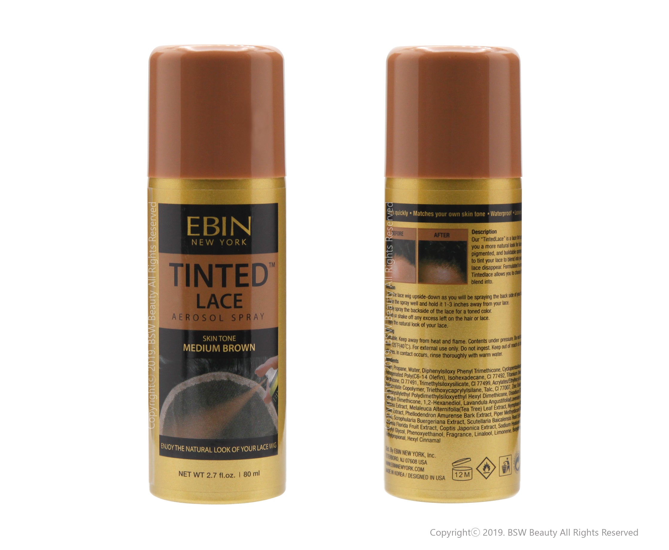 Ebin New York Tinted Lace Mousse 3.38oz - Light Warm Brown